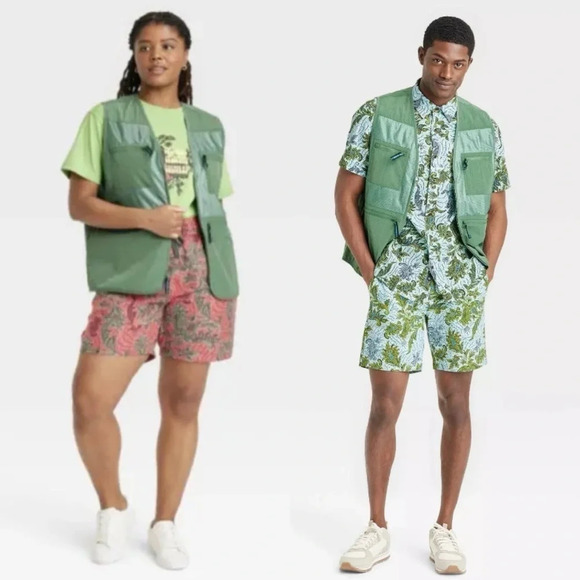 HOUSTON WHITE Collection Adult Unisex Green Ripstop Multi Pocket Vest Size XL - Picture 1 of 15